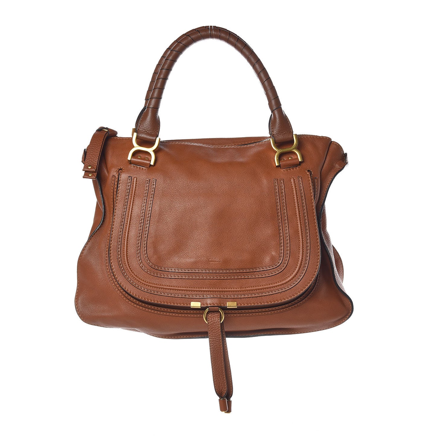 Calfskin Large Marcie Satchel Tan