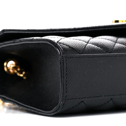 Saint Laurent Grain De Poudre Textured Mixed Matelasse Triquilt Small Monogram Satchel Black 8 of 14