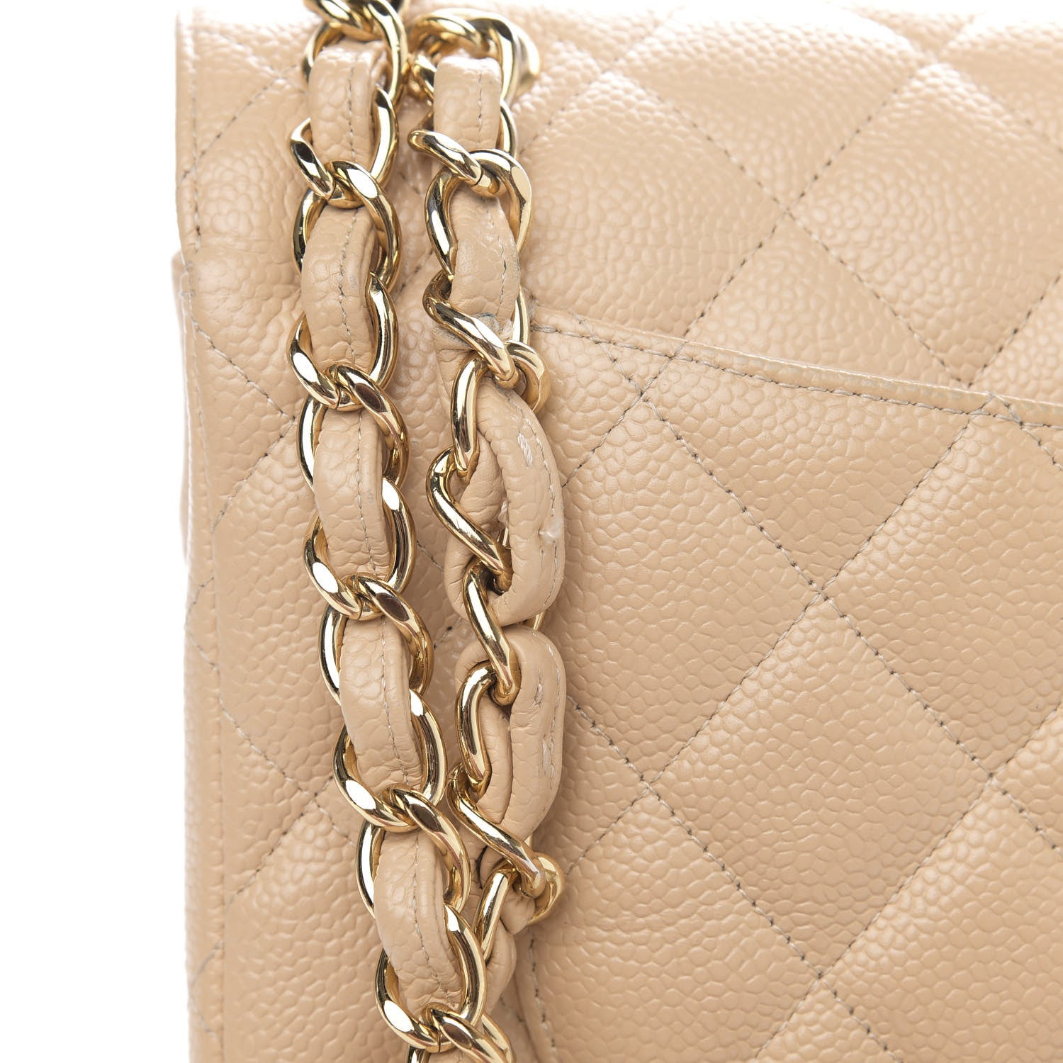 Chanel Caviar Quilted Jumbo Double Flap Light Beige 11 of 16