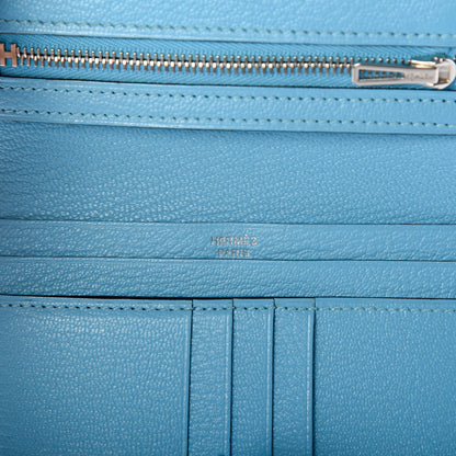 Hermes Chevre Mysore Bearn Compact Wallet Celeste 6 of 7
