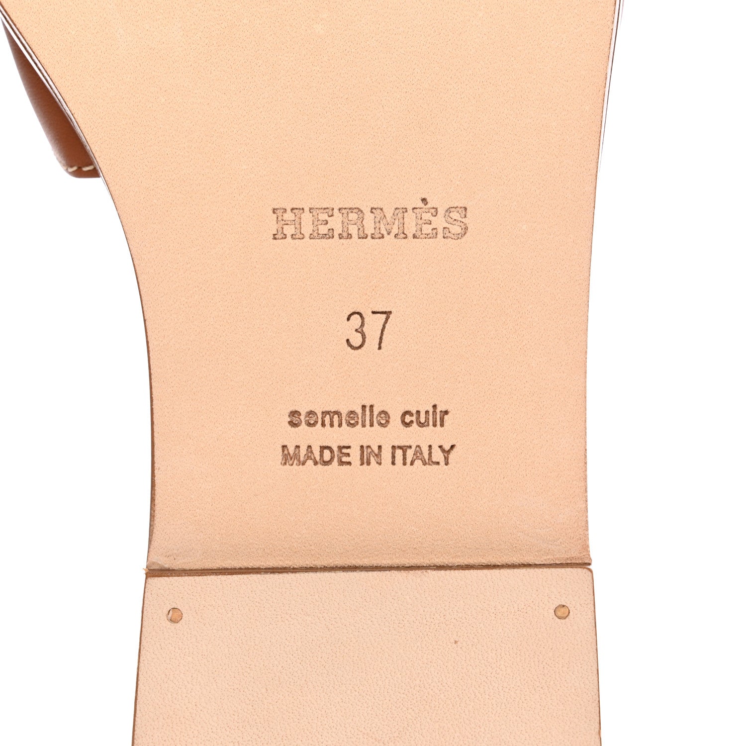 Hermes Box Calfskin Oran Sandals 37 Gold 6 of 9