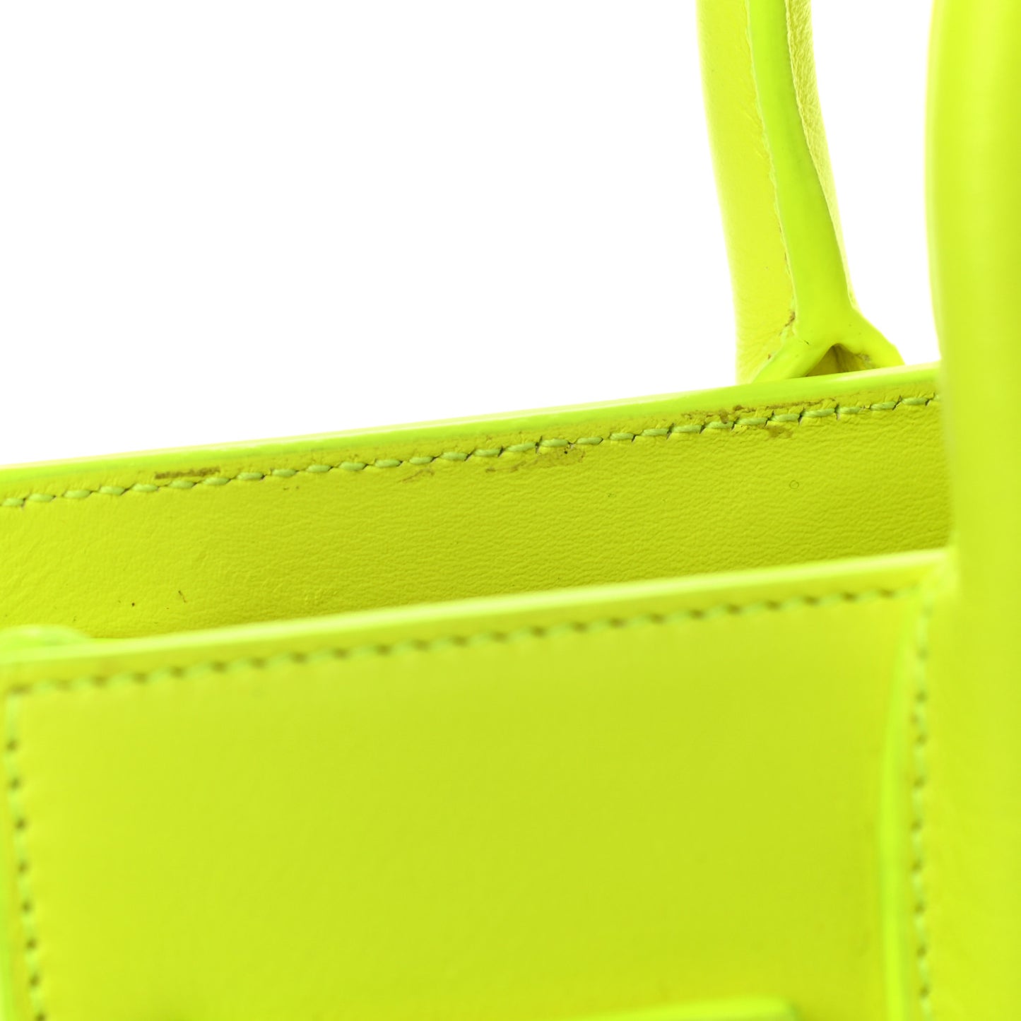Calfskin Nano Sac De Jour Neon Yellow