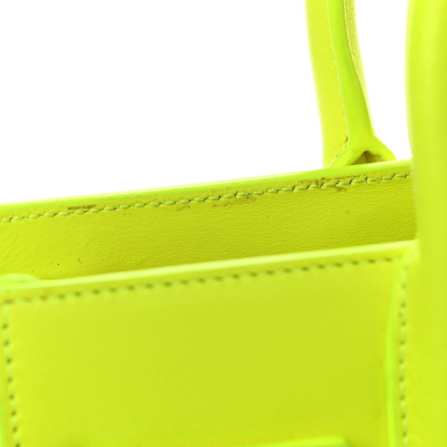Saint Laurent Calfskin Nano Sac De Jour Neon Yellow 7 of 11