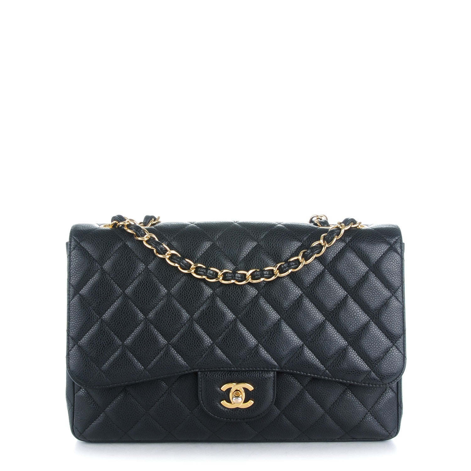 Chanel Caviar Quilted Jumbo Single Flap Black 1 of 9