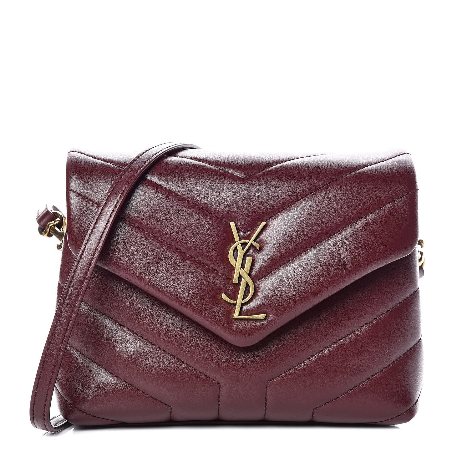 Calfskin Y Quilted Monogram Toy Loulou Crossbody Bag Rouge