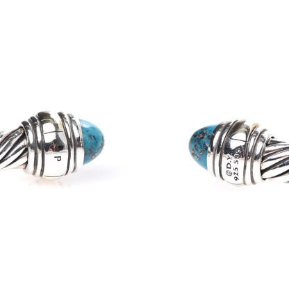 David Yurman Sterling Silver 14K Yellow Gold Turquoise 5mm Cable Classics Bracelet 4 of 4