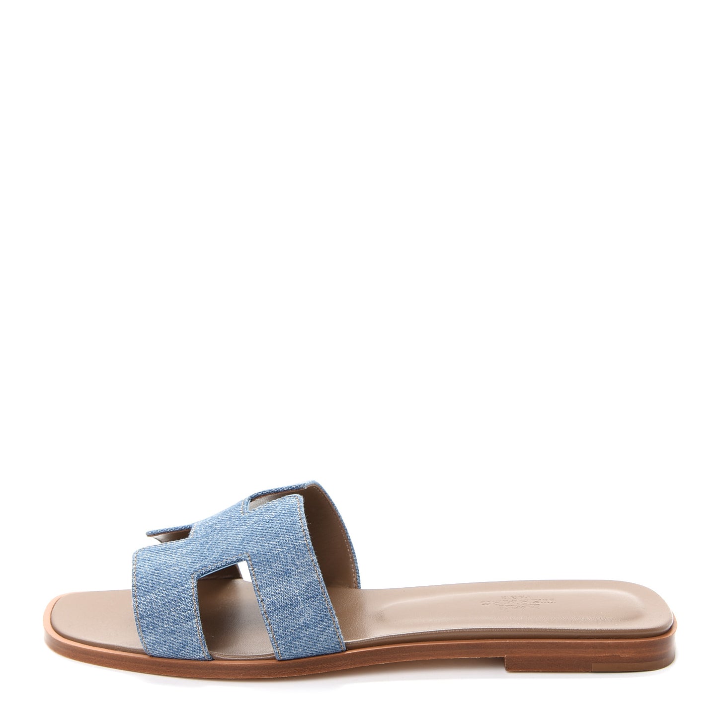 Denim Canvas Oran Sandals 39 Bleu Clair