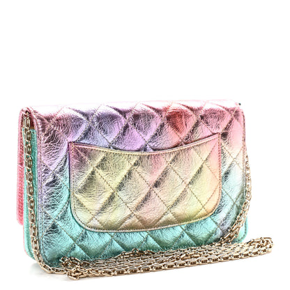 Chanel Metallic Goatskin Quilted 2.55 Reissue Wallet on Chain WOC Multicolor 3 of 12