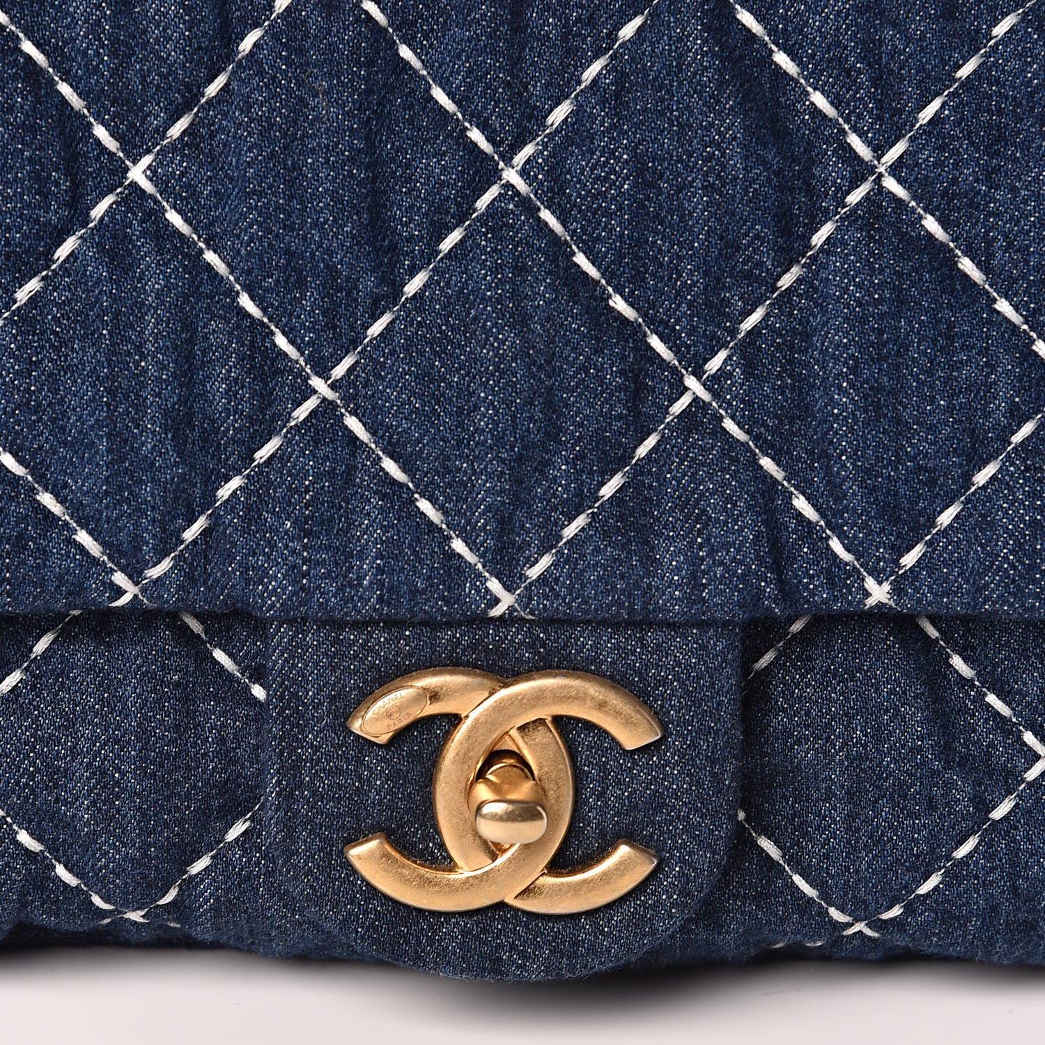 Chanel Denim Quilted Medium Denim Trip Single Flap Blue 10 of 11