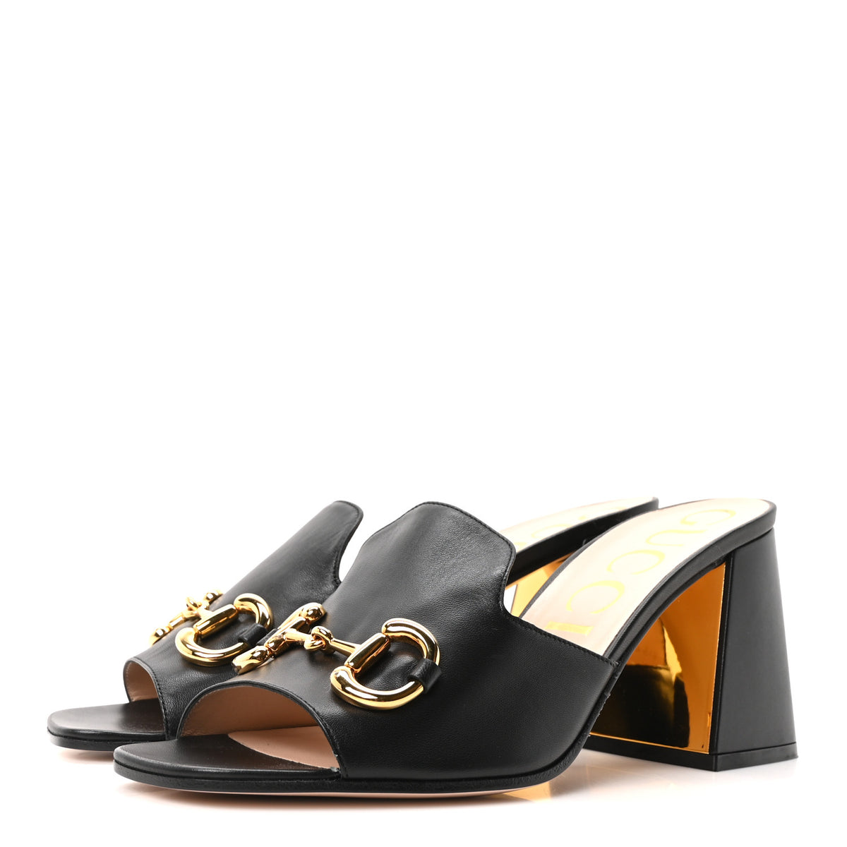 Gucci Nappa Horsebit 75mm Slide Sandals 41 Black 4 of 10