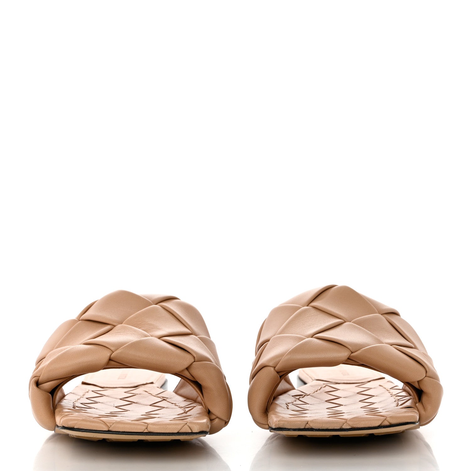 Bottega Veneta Nappa Maxi Intrecciato Lido Flat Sandals 38 Tan 2 of 8