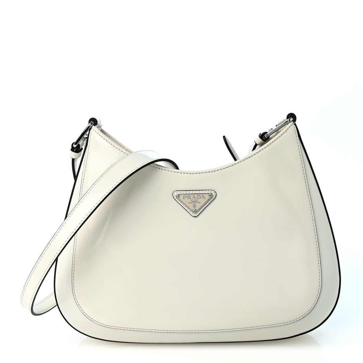 Prada Spazzolato Cleo Adjustable Strap Shoulder Bag White 1 of 10
