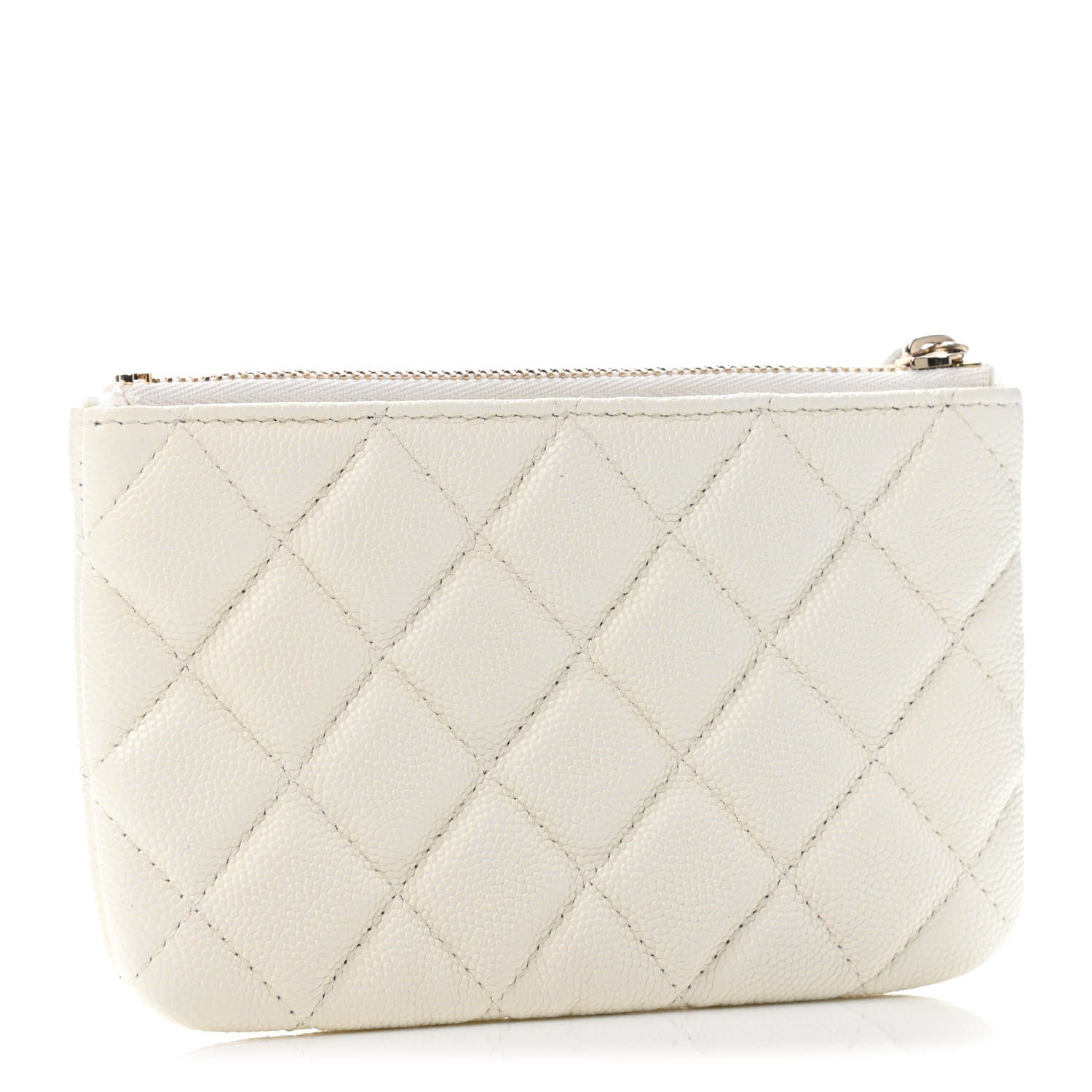 Chanel Caviar Quilted Small Cosmetic Case White 2 of 4