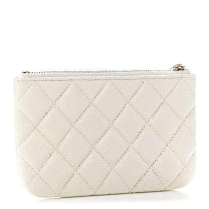 Chanel Caviar Quilted Small Cosmetic Case White 2 of 4