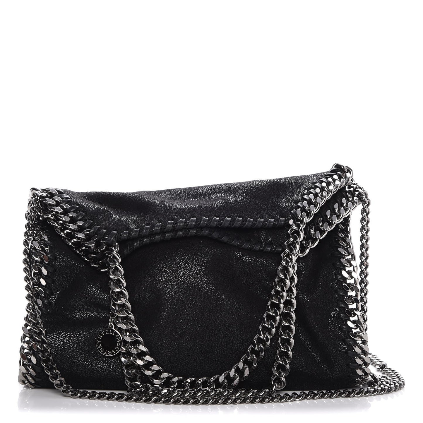 Shaggy Deer Mini Falabella Fold Over Tote Black