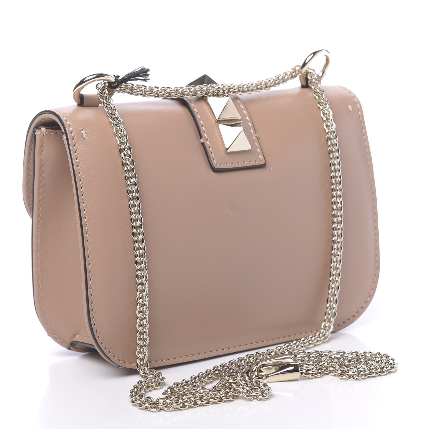 Valentino Garavani Vitello Small Glam Lock Rockstud Flap Soft Noisette 3 of 11