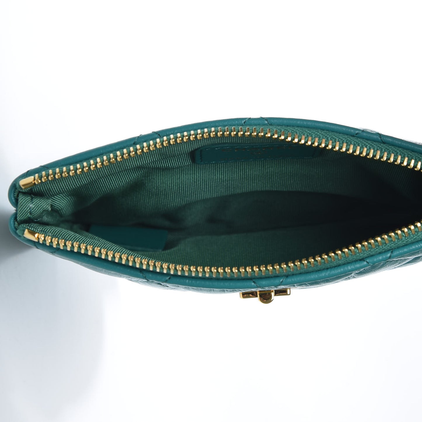 Aged Calfskin Quilted Small Reissue Cosmetic Case Green