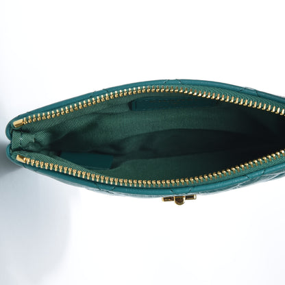 Chanel Aged Calfskin Quilted Small Reissue Cosmetic Case Green 4 of 6