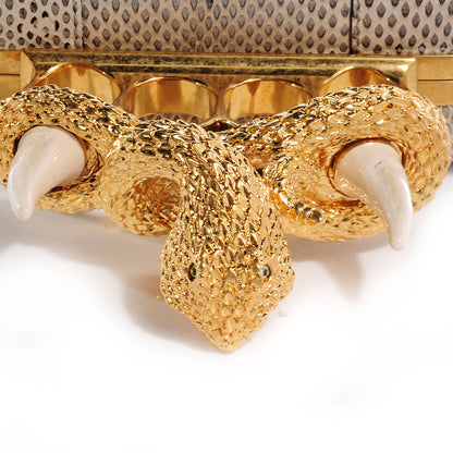 Alexander McQueen Ayers Snakeskin Horn Knucklebox Clutch Vintage Grey 12 of 12