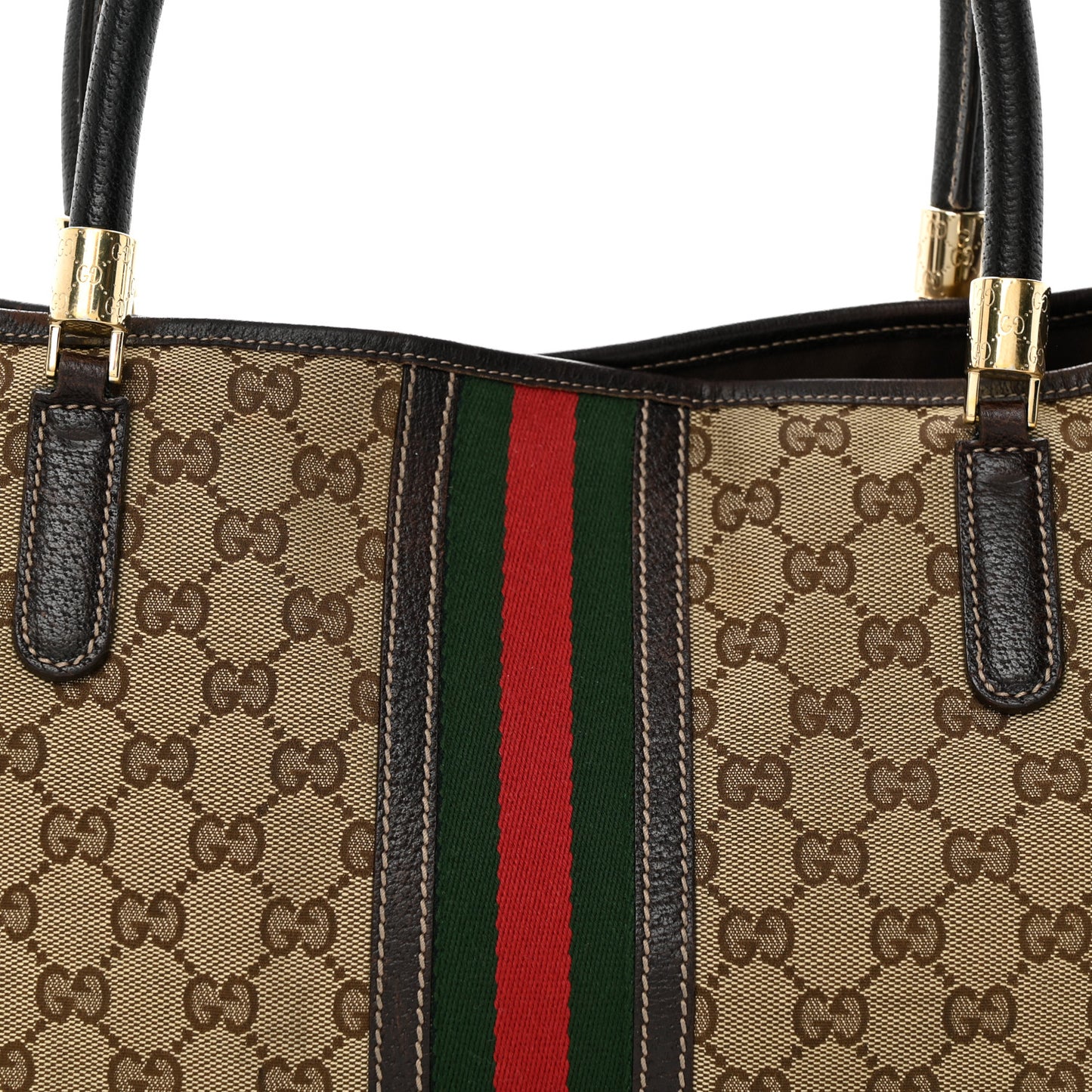 Monogram Web Tote Brown