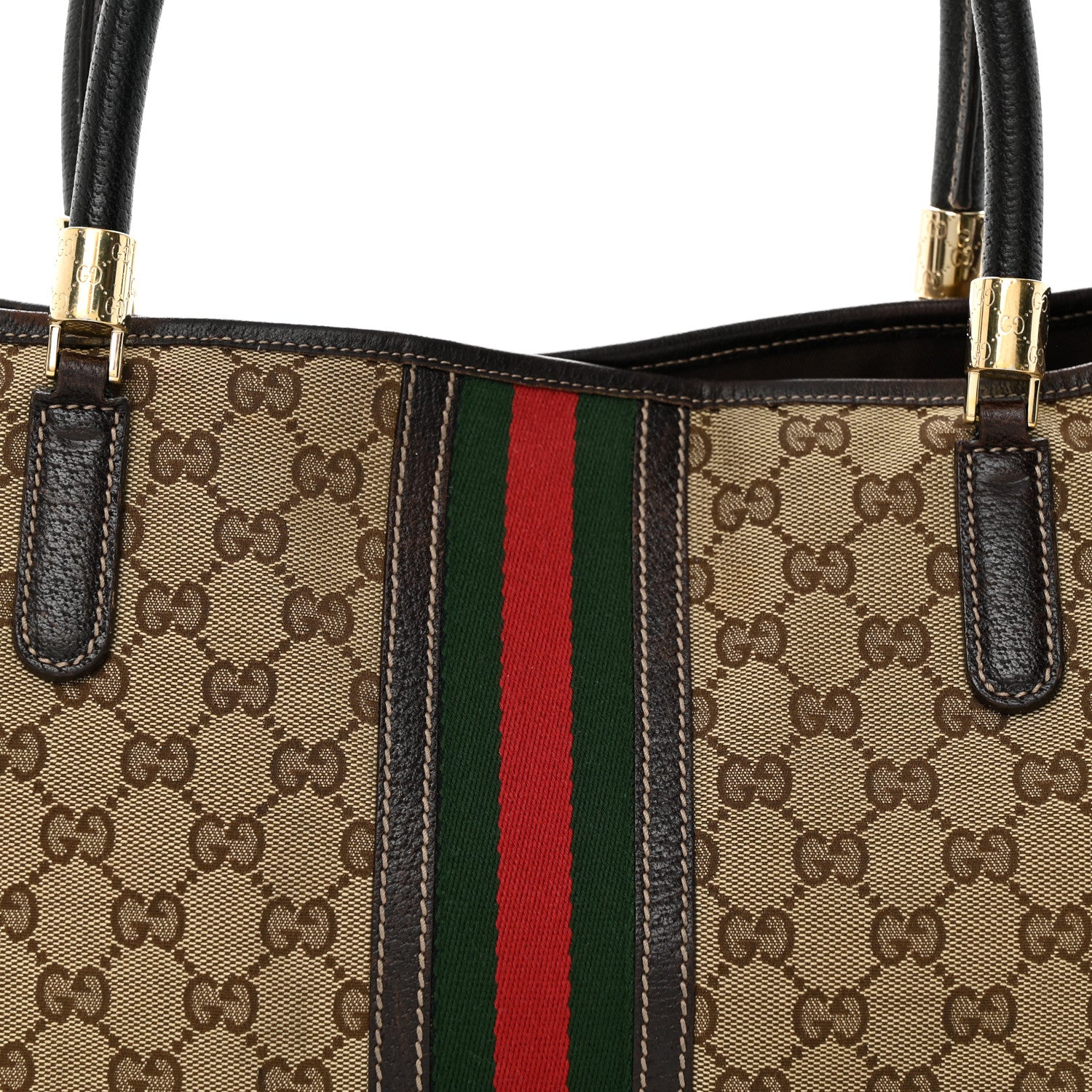 Gucci Monogram Web Tote Brown 8 of 17