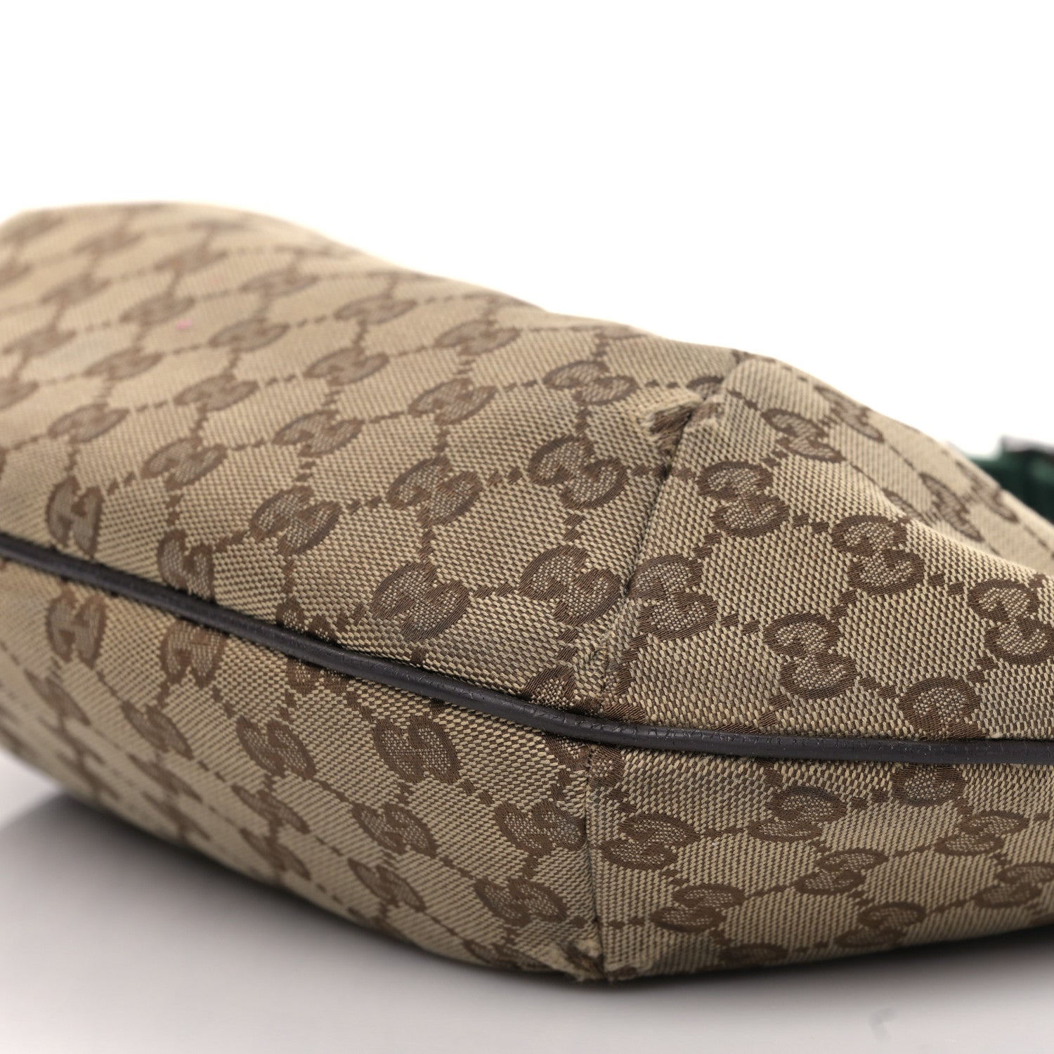 Gucci Monogram Web Medium Half Moon Hobo Dark Brown 12 of 16
