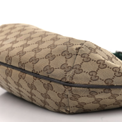 Gucci Monogram Web Medium Half Moon Hobo Dark Brown 12 of 16