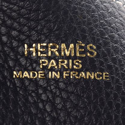 Hermes Taurillon Clemence Double Sens 36 Reversible Tote Bleu Nuit Magnolia 8 of 17