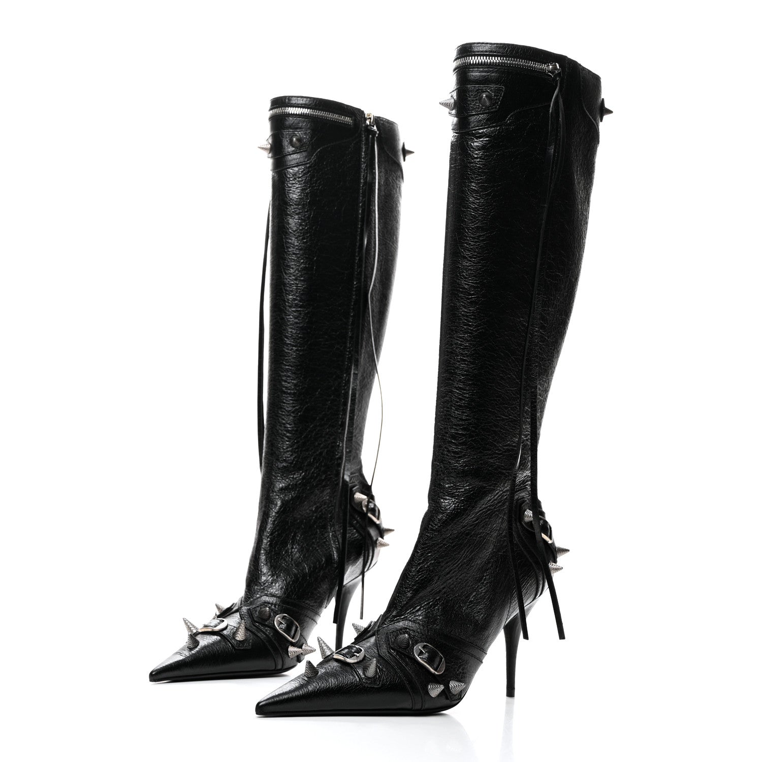 Balenciaga Agneau Arena Spike Spiked Cagole 90mm Boots 41 Black 3 of 8