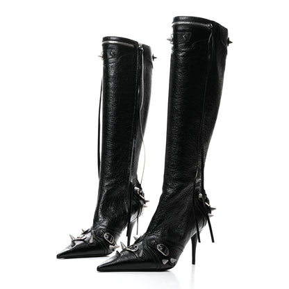 Balenciaga Agneau Arena Spike Spiked Cagole 90mm Boots 41 Black 3 of 8