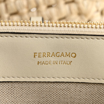 Salvatore Ferragamo Raffia XL Studio Box Tote Natural 7 of 10