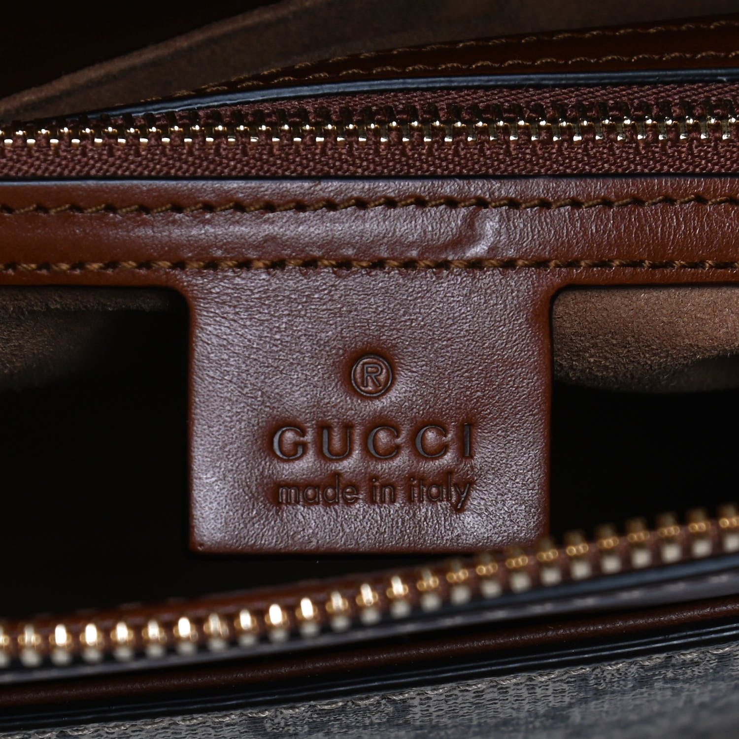 Gucci GG Supreme Monogram Small Zip Top Tote Beige Tuscany 6 of 13