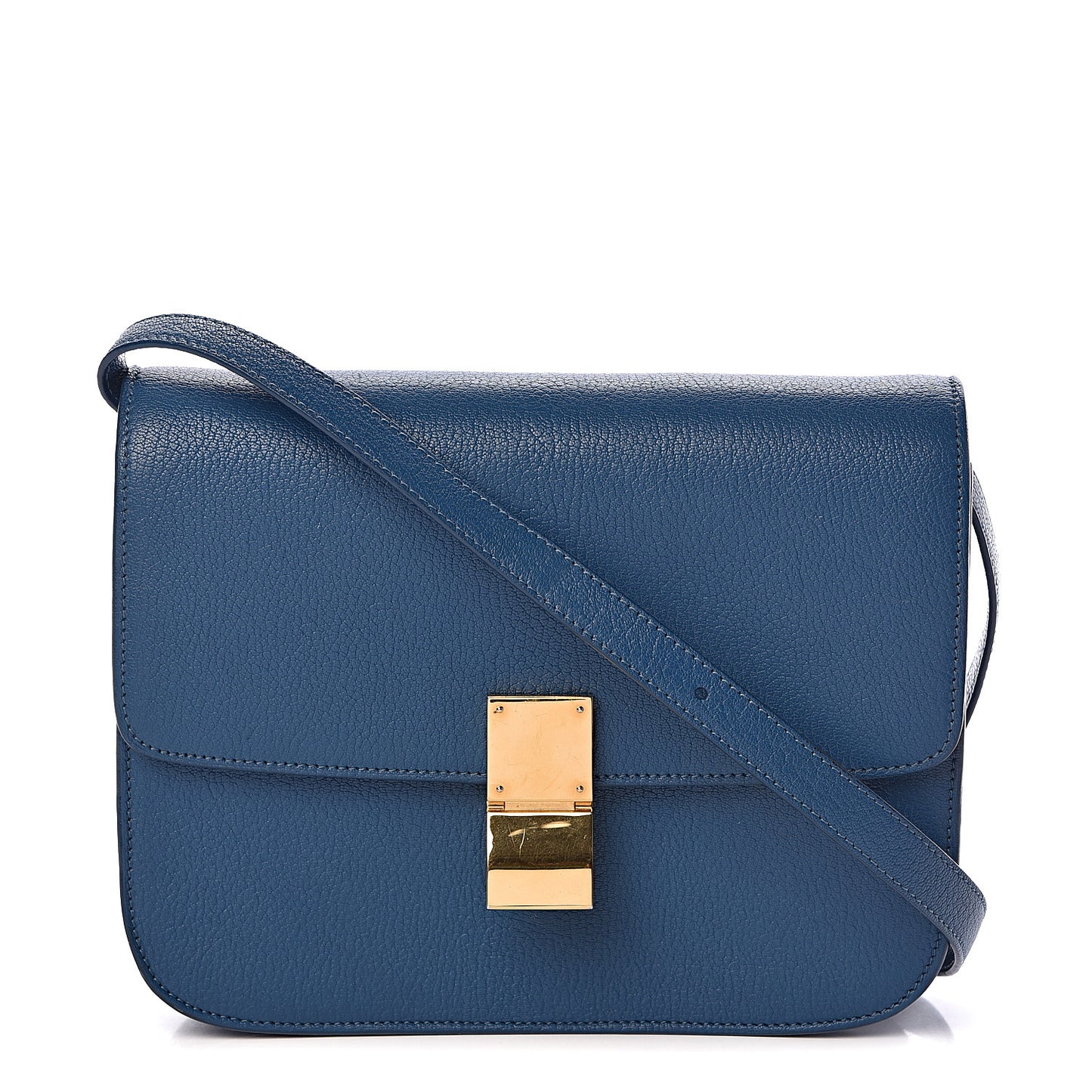 Goatskin Medium Classic Box Flap Bag Deepsea