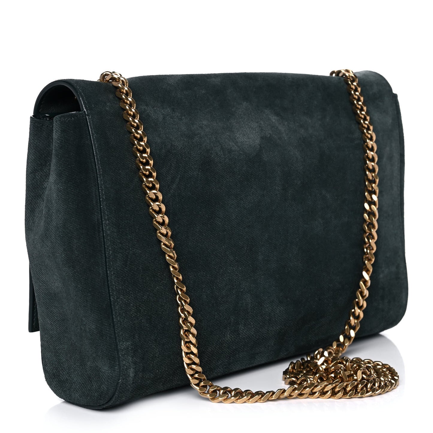 Smooth Calfskin Suede Medium Reversible Monogram Kate Satchel Dark Forest