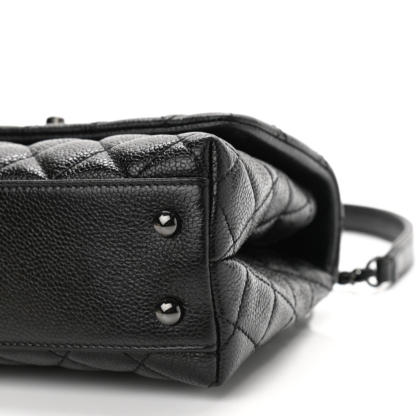 Caviar Quilted Mini Coco Handle Flap So Black