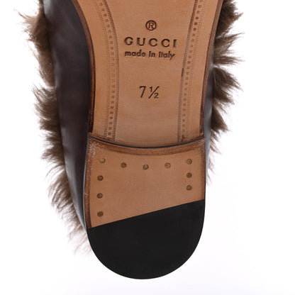 Gucci Calfskin Fur Mens Jordaan Loafers 7.5 Dark Brown Natural 11 of 14