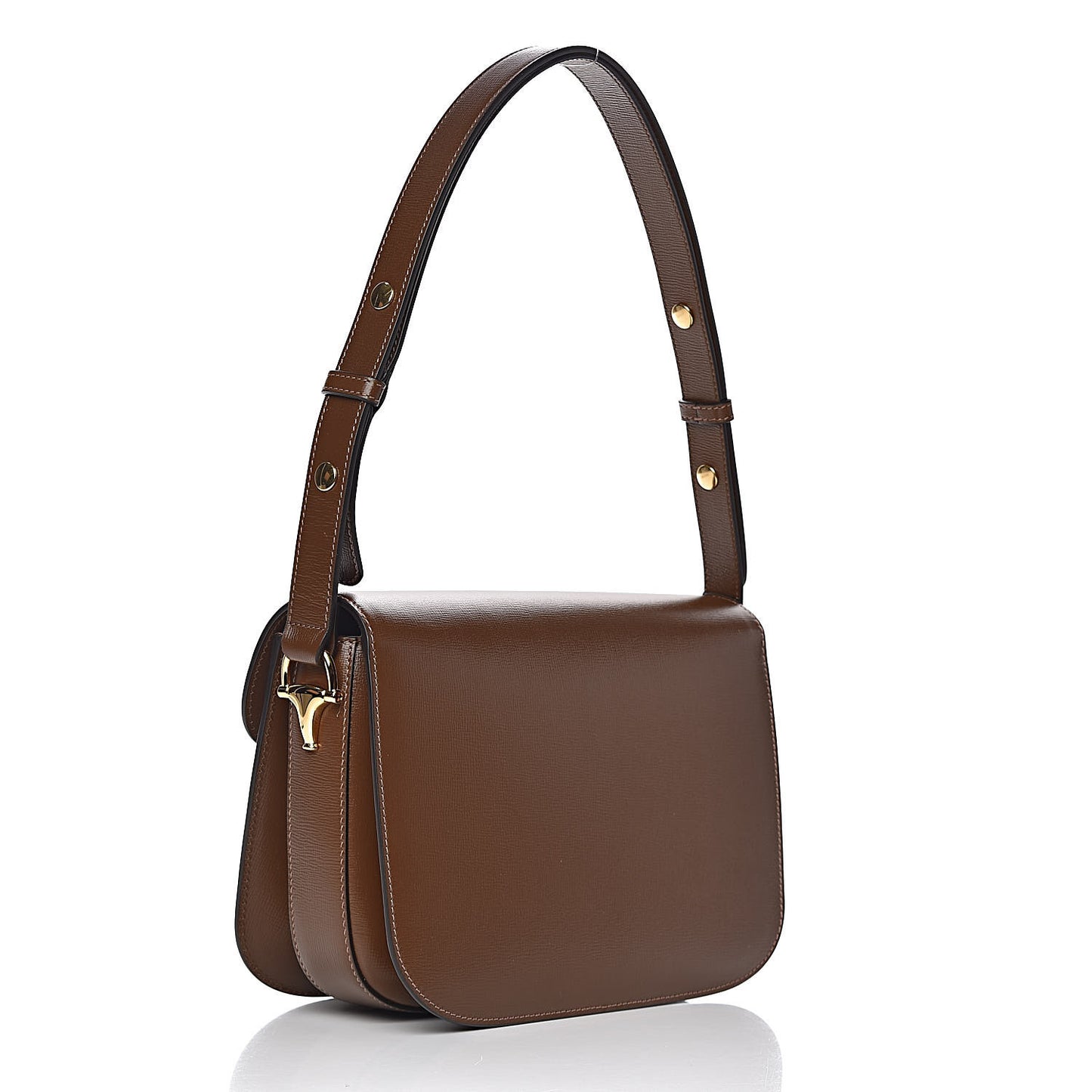Azalea Calfskin Horsebit 1955 Shoulder Bag Brown Sugar