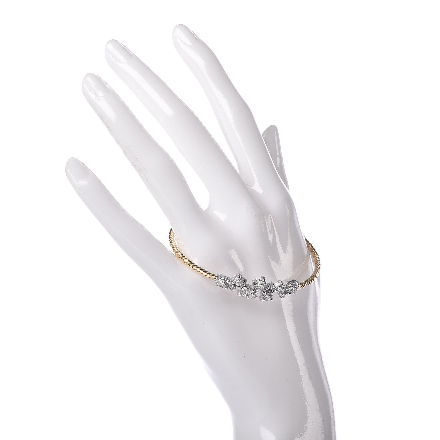 David Yurman 18K Yellow White Gold Diamond Precious Chatelaine Bracelet 2 of 7