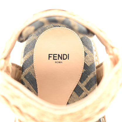 Fendi Braided Fabric Jacquard FF Fendi Feel 25mm Sandals 38.5 Sughero Black Tabacco 8 of 8