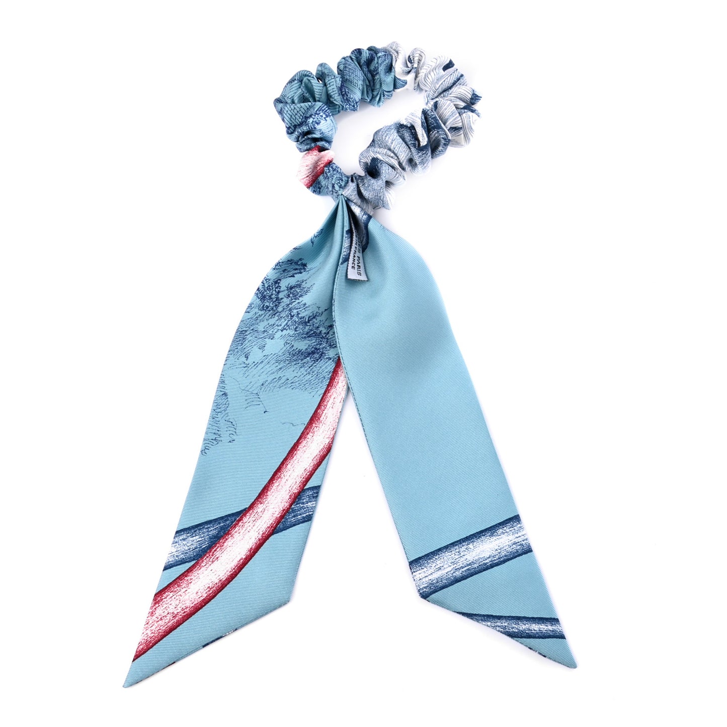 Silk Twilly Scrunchie Blue