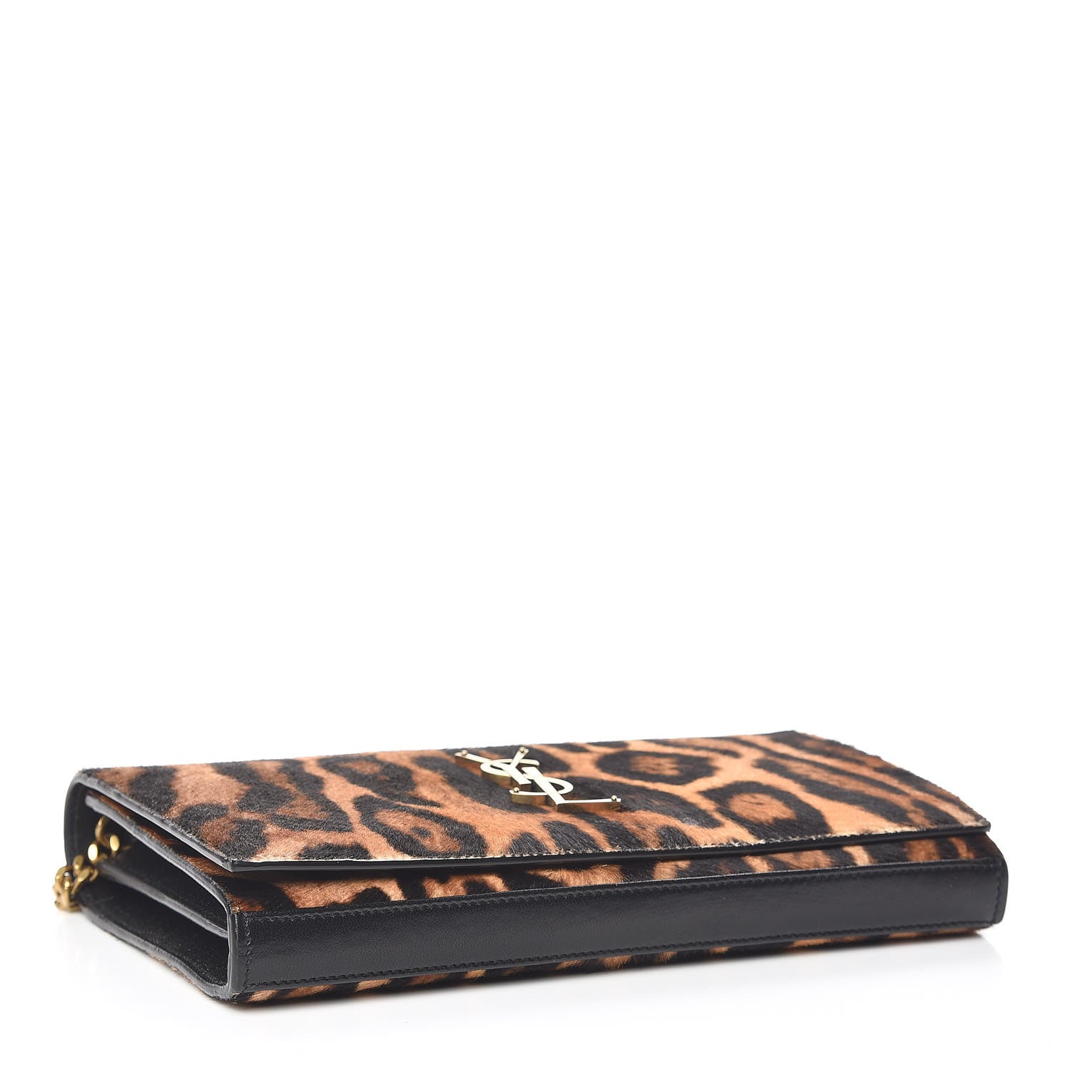 Saint Laurent Calf Hair Monogram Chain Wallet Leopard 4 of 11