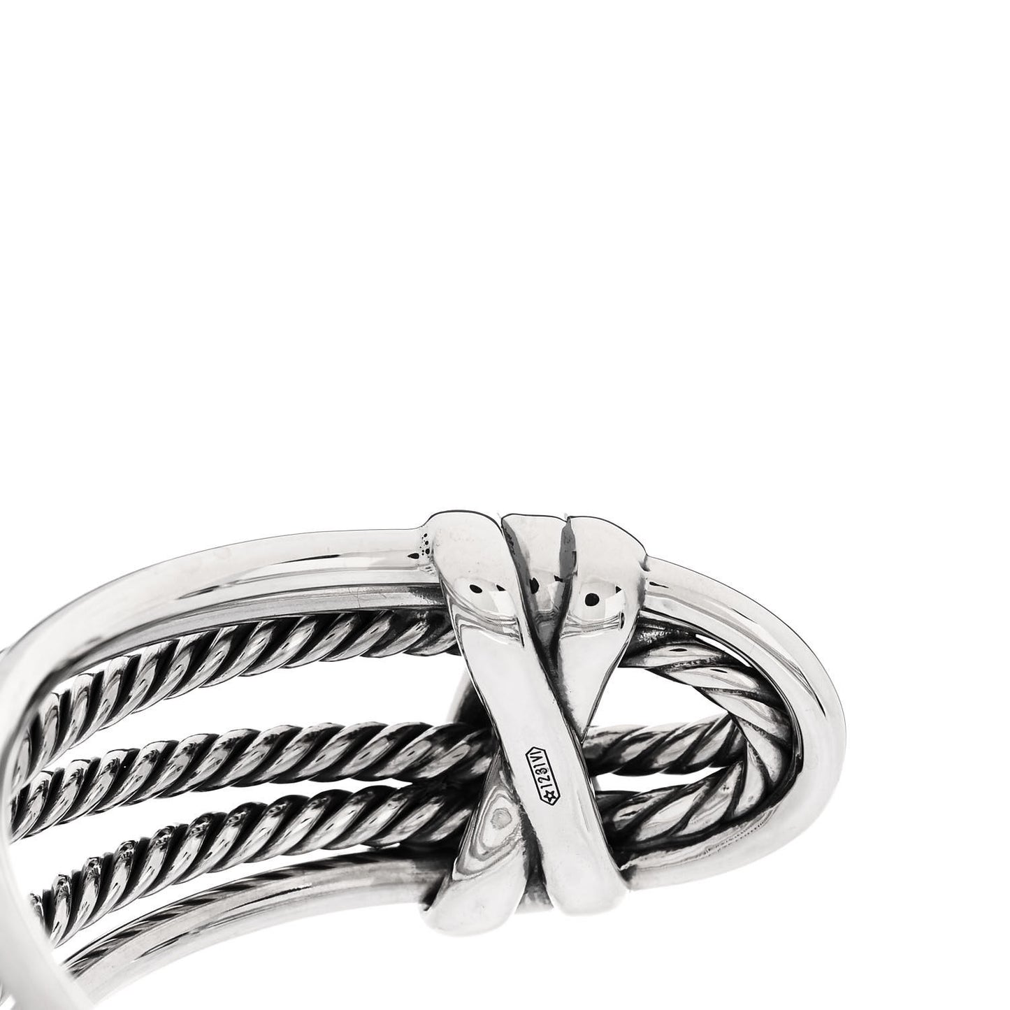 Sterling Silver Narrow Crossover Cuff Bracelet