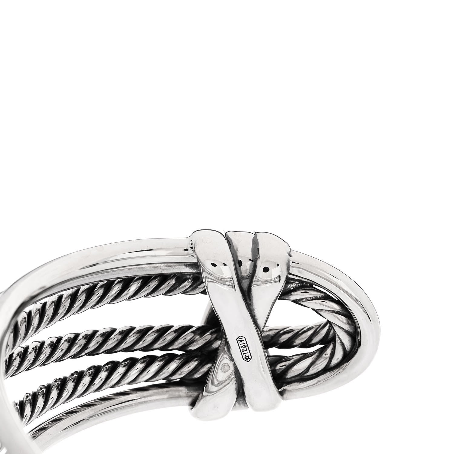 David Yurman Sterling Silver Narrow Crossover Cuff Bracelet 4 of 5
