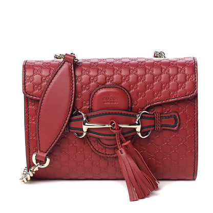 Gucci Soft Microguccissima Mini Emily Chain Shoulder Bag Rosso 1 of 8