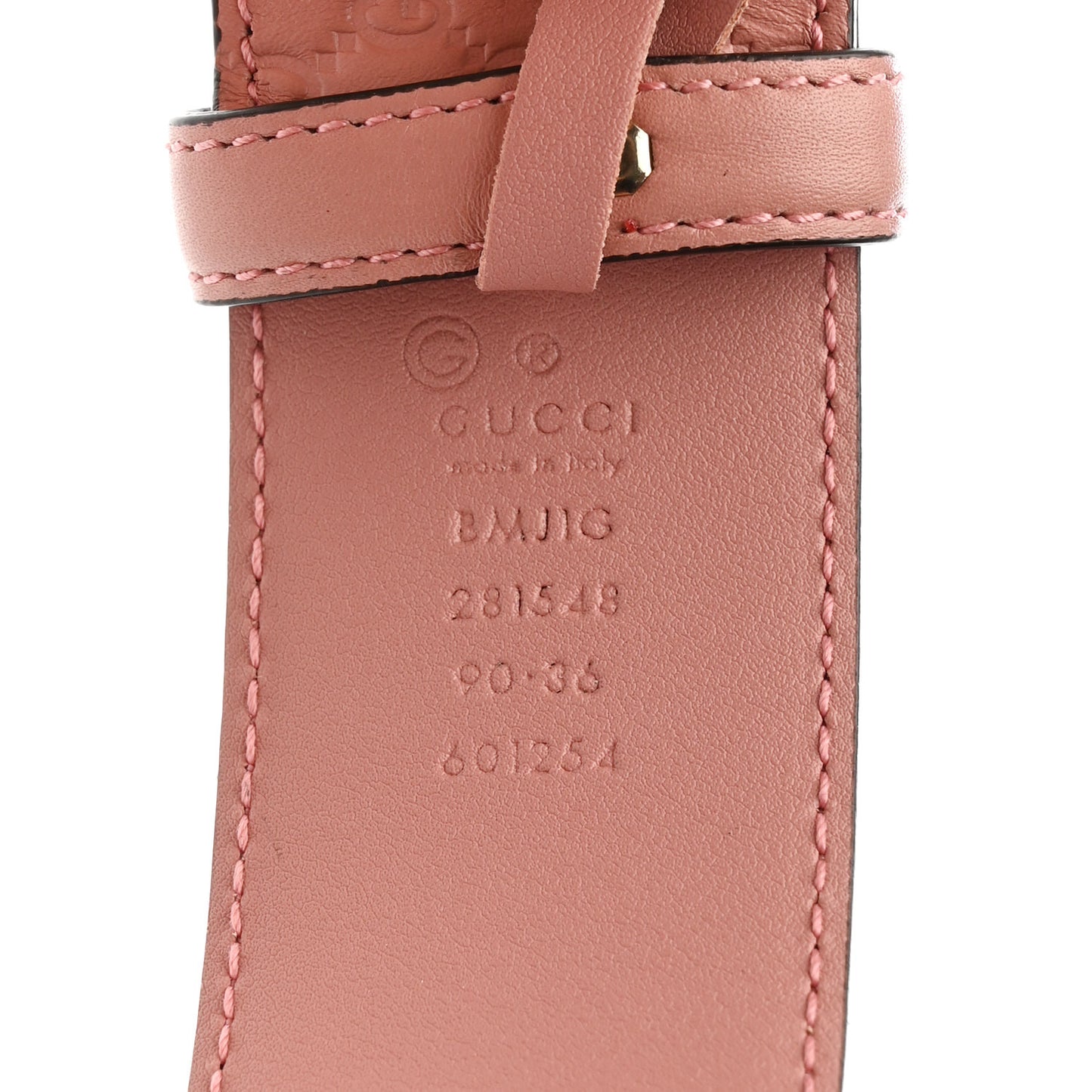 Soft Microguccissima Margaux Calfskin Belt 90 36 Soft Pink
