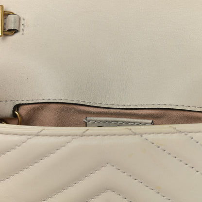 Gucci Calfskin Matelasse Super Mini GG Marmont Shoulder Bag White 12 of 13