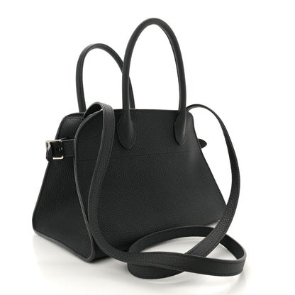The Row Grained Calfskin Soft Margaux 10 Bag Black 2 of 9