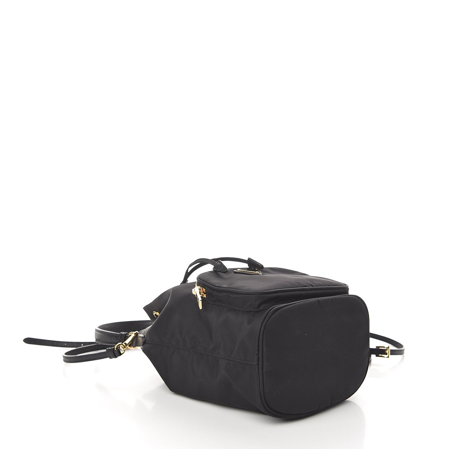 Saffiano Tessuto Nylon Mini Bucket Crossbody Bag Black