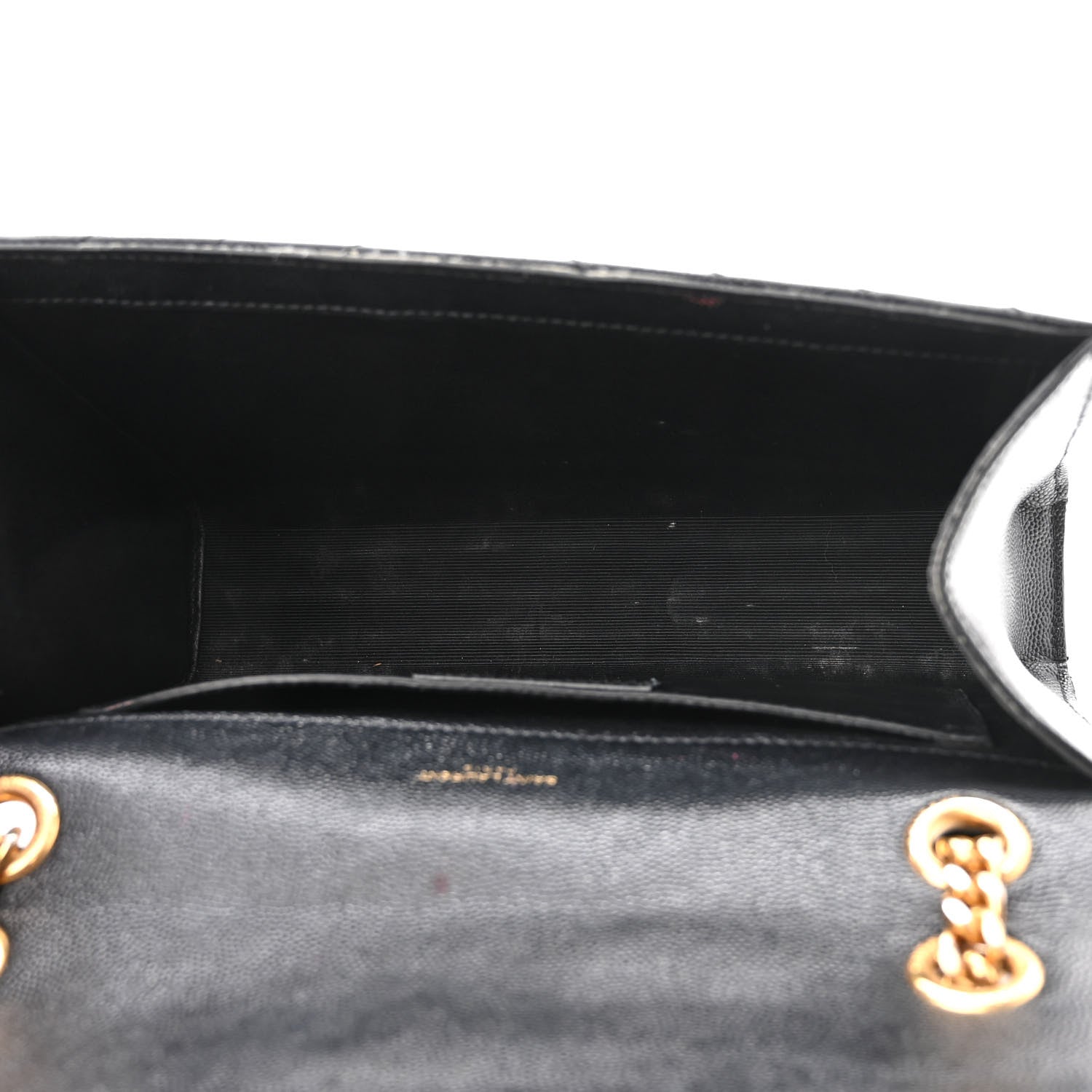 Saint Laurent Grain De Poudre Matelasse Chevron Medium Monogram Satchel Black 5 of 20