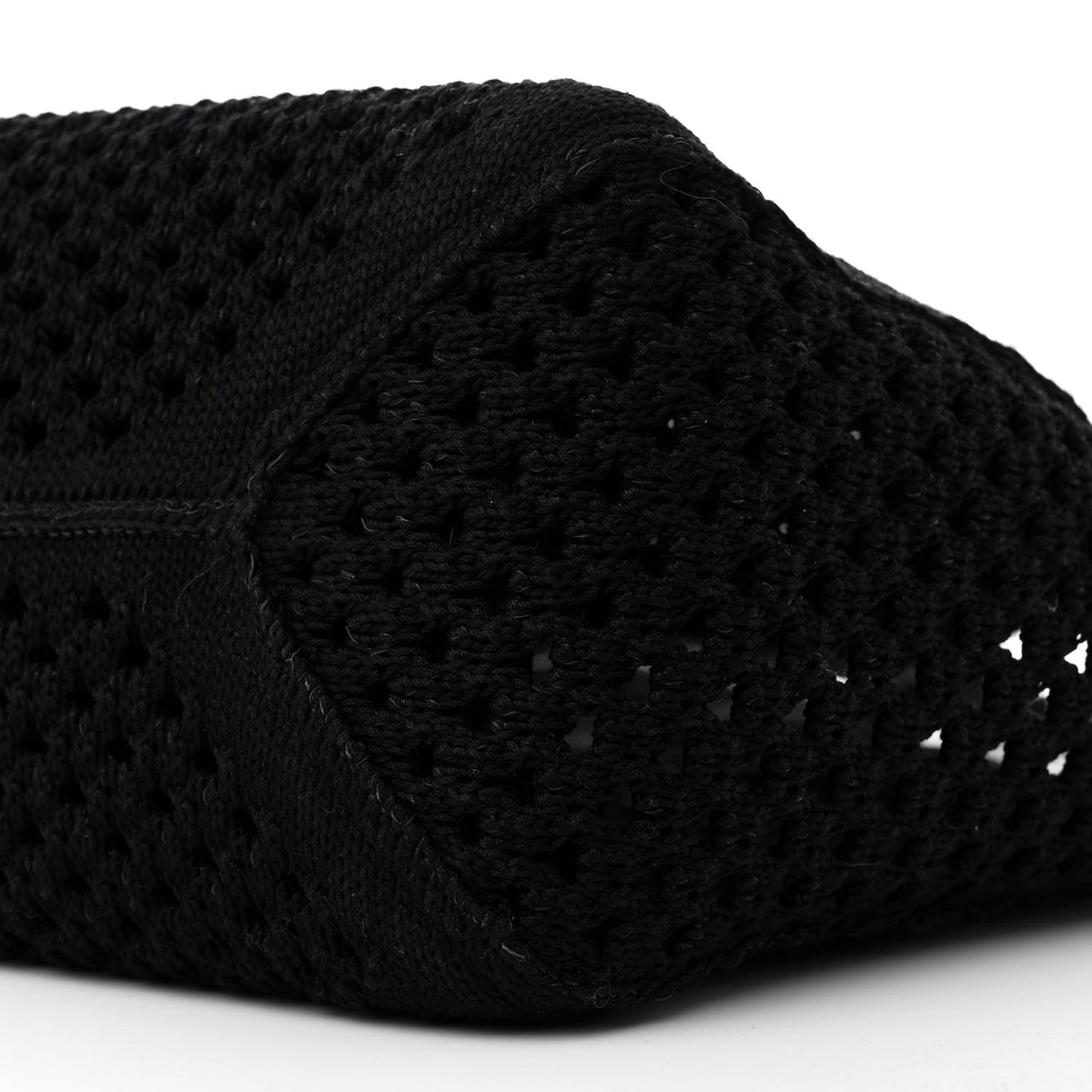 Cotton Mesh Ivy Tote Black White